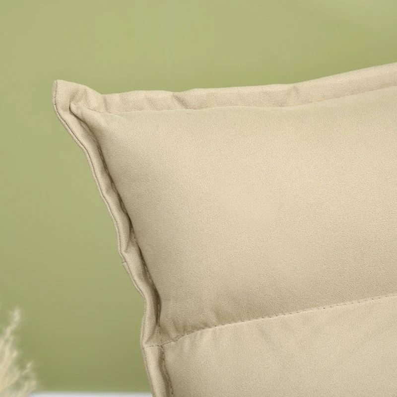 HOMCOM Sillón de suelo perezoso giratorio 360° con respaldo reclinable diseño acolchado 62x62x95 cm Beige