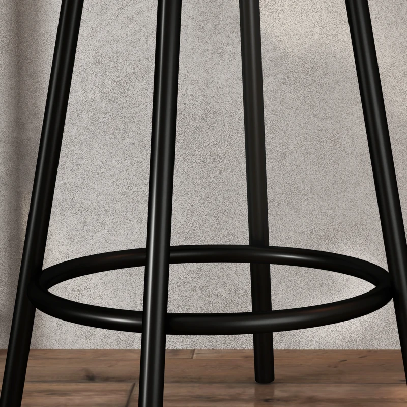 HOMCOM Set da Cucina da 3 Pezzi con Tavolo da Bar e 2 Sedie, con Mensole Laterali, MDF, Metallo, Nero