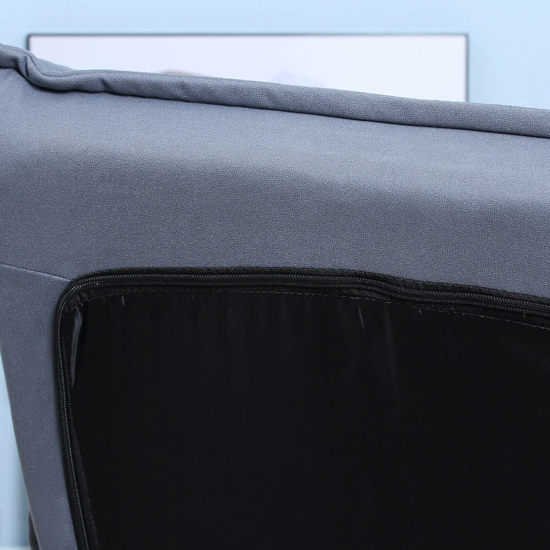 HOMCOM Sillón de suelo perezoso giratorio 360° con respaldo reclinable diseño capitonado 62x70x95 cm Gris