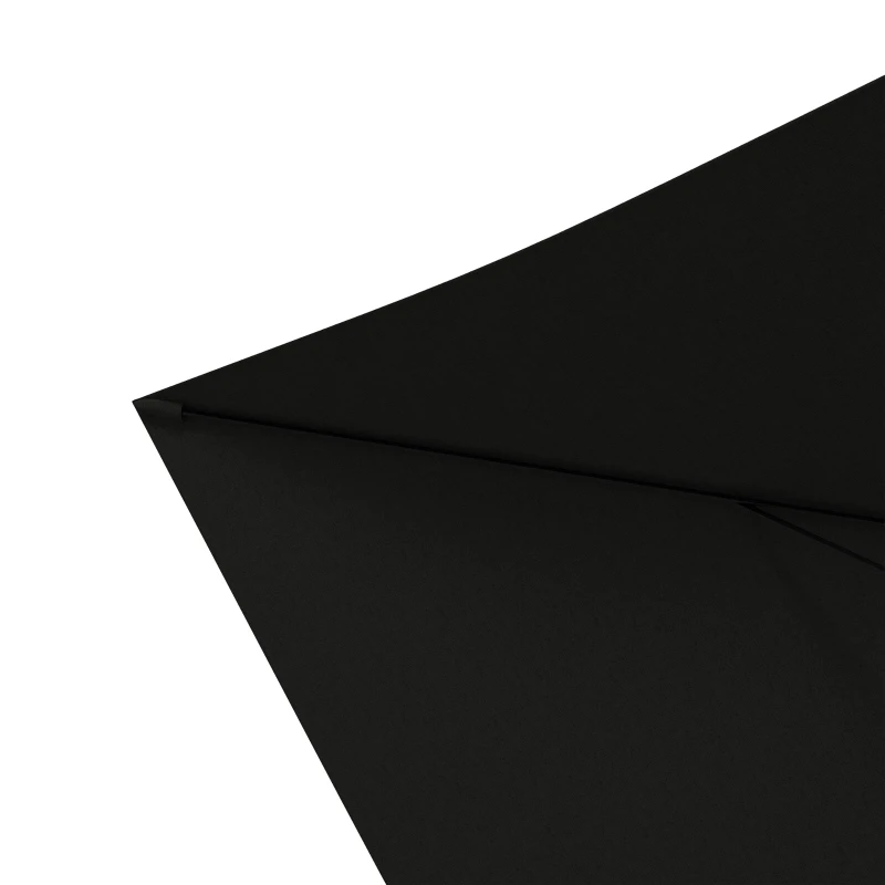 Outsunny Rechteckiger neigbarer Sonnenschirm 2 x 3 m mit Kurbel Hochdichte wasserdichte Polyesterbespannung 180 g/m² schwarz