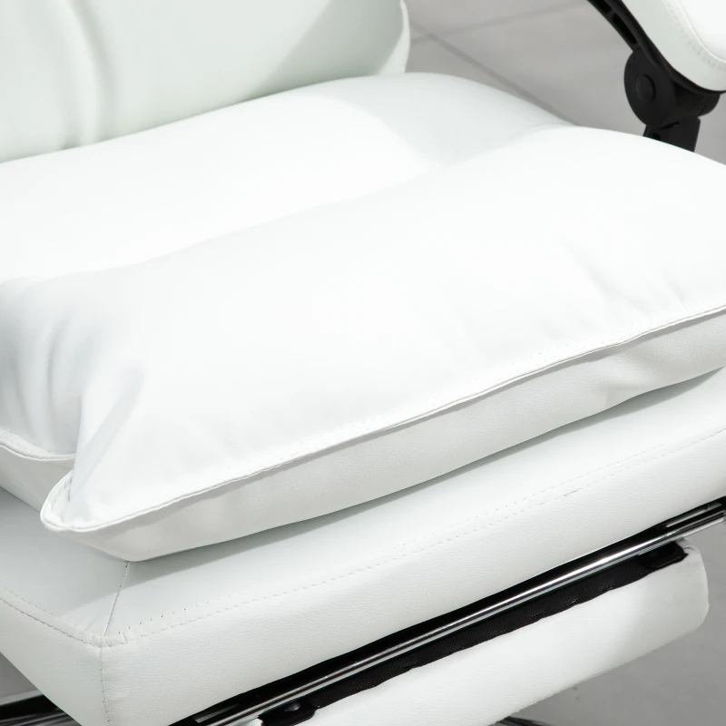 Vinsetto Silla de Oficina con Función Reclinable Silla de Escritorio Ergonómica Altura Ajustable Silla Giratoria con Reposapiés