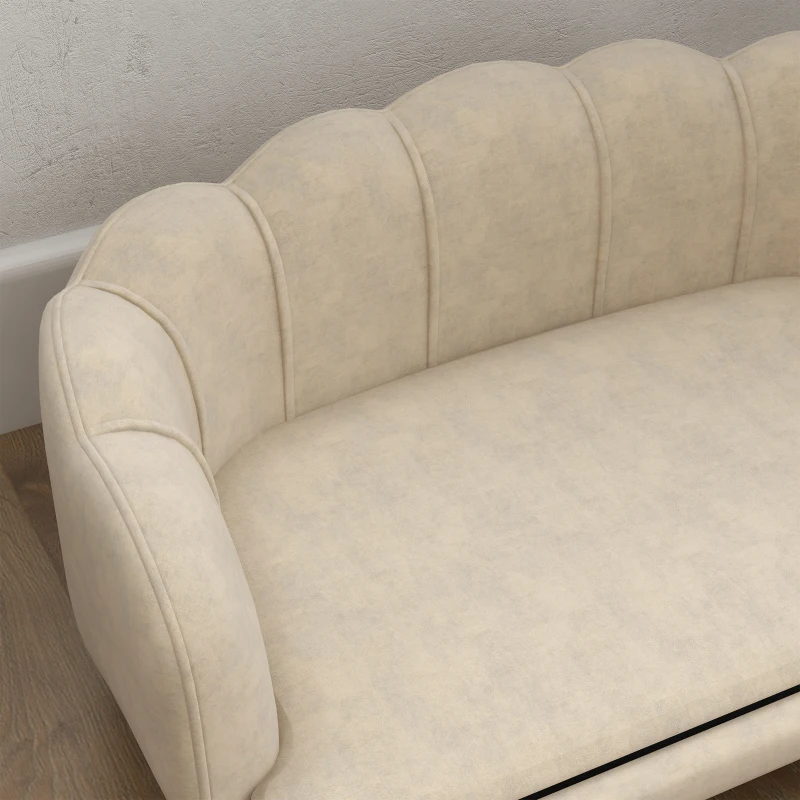 PawHut Divano per Cane, Letto per Cane o Gatto, Design Contemporaneo a Conchiglia, Cuscino Morbido in Velluto, 98L x 60P x 35H cm, Verde