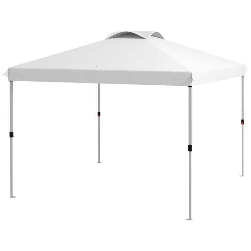 Outsunny Toldo cenador pabellón de jardín pop-up plegable 3x3 m con bolsa de transporte con ruedas, alturas ajustables