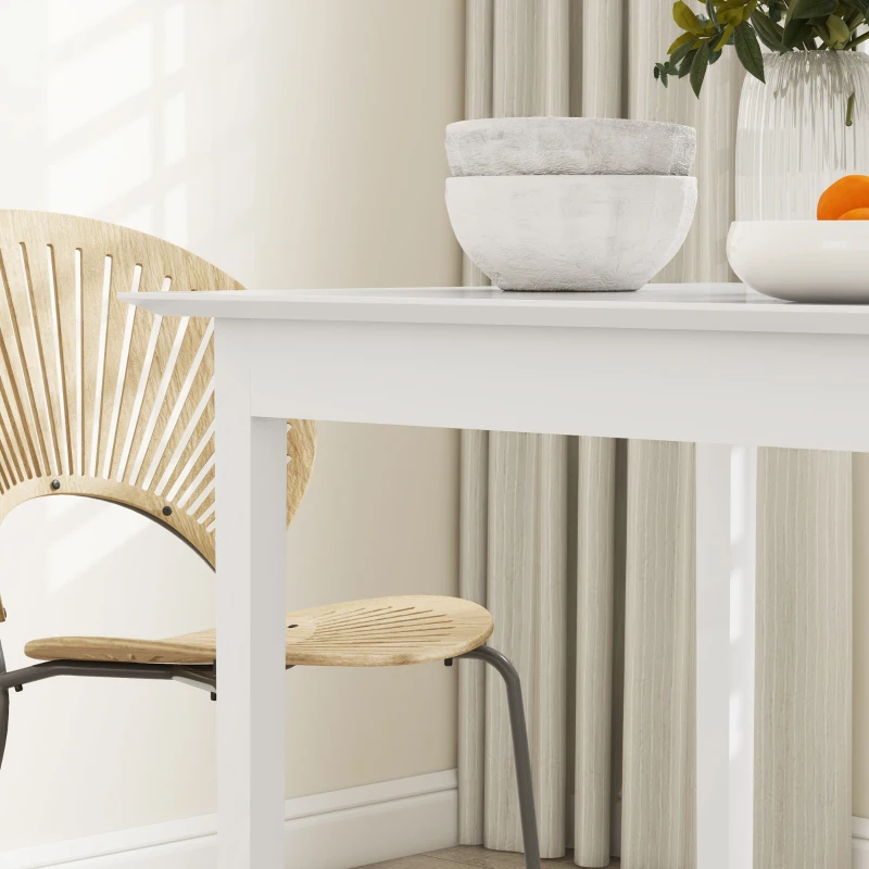 HOMCOM Mesa de Cocina Mesa de Comedor Mesa Cuadrada Diseño Moderno 75x75x76 cm Blanco