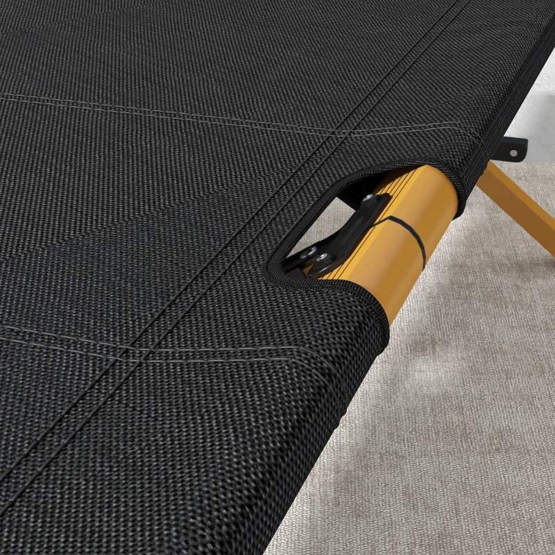 Outsunny Cama de Camping plegable en aluminio con bolsillo lateral - tela Oxford para playa, camping, jardín