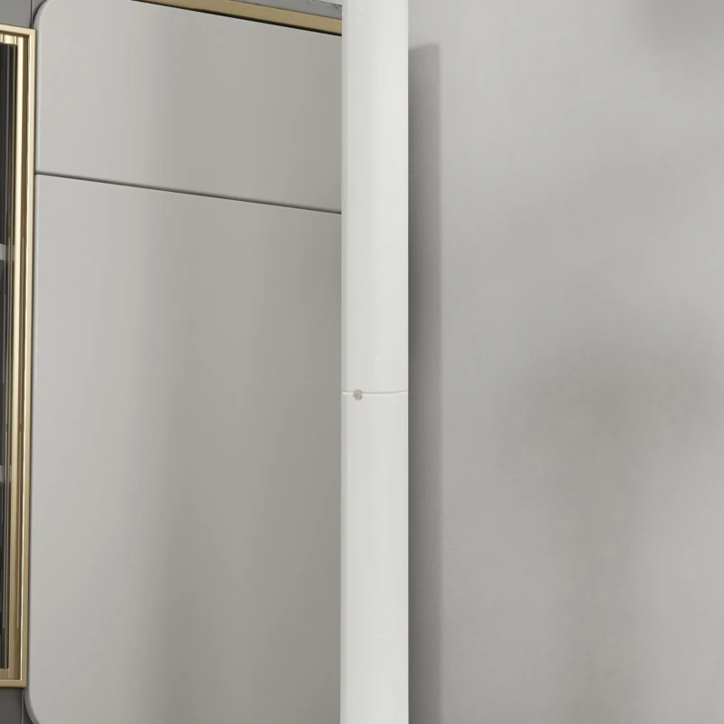 HOMCOM Tavolo da Bar Rotondo, Tavolo Bistrò, Tavolo da Cucina, Stile Contemporaneo, Piano Dipinto e Struttura in Acciaio, Bianco