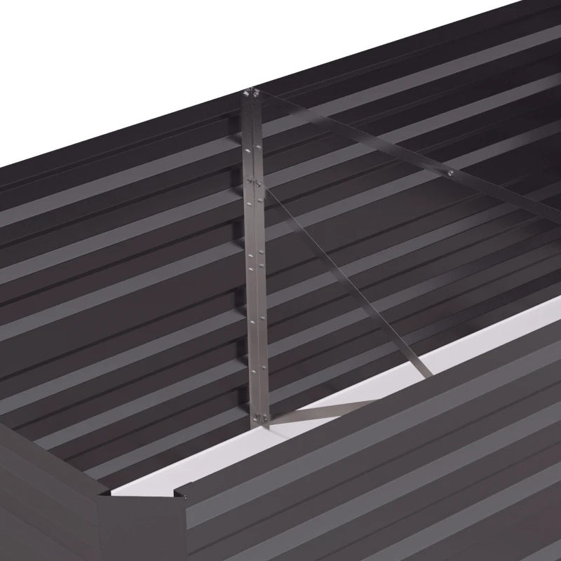 Outsunny Huerto cuadrado de jardín rectangular tubos de refuerzo acero galvanizado 180 x 90 x 59 cm