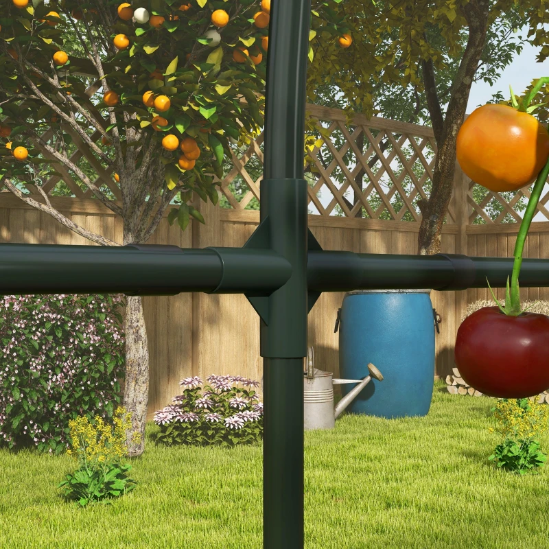 Outsunny Serra da Giardino, Serra per Pomodori con 5 Archi in Acciaio, Copertura in PE, 6 x 1.23 x 1.71 m, Trasparente