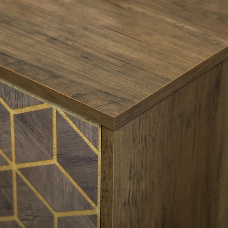 HOMCOM Meuble d'Entrée Moderne avec Décors Dorés et Pieds en Acier, 99x39x75.5cm