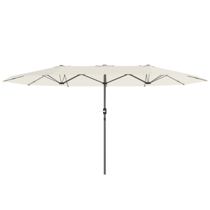 Outsunny Parasol Double Face 436 x 260 cm, Protection UV, Parasol en Acier avec Manivelle, Beige