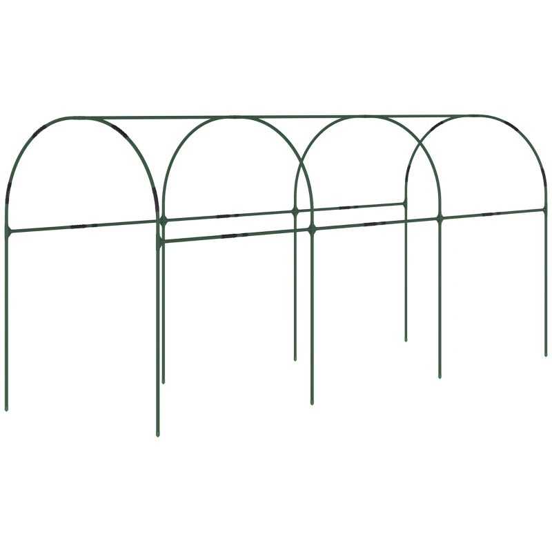 Outsunny Serra da Giardino, Serra per Pomodori con 4 Archi in Acciaio, Copertura in PVC, 4 x 1.23 x 1.71 m, Trasparente