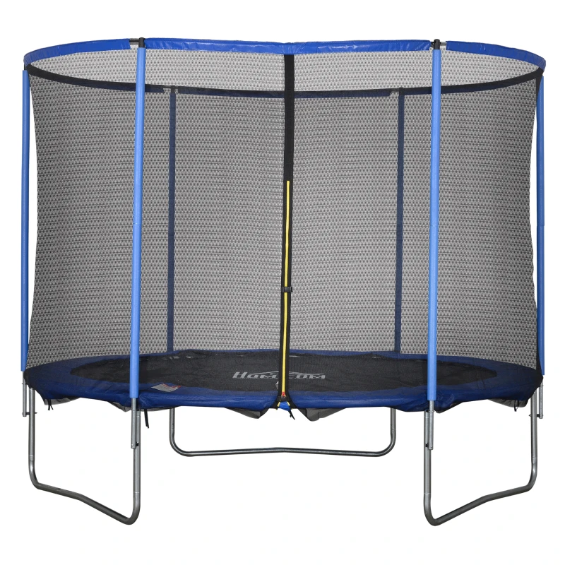 HOMCOM Cama Elástica con Red de Seguridad Trampolín de Jardín para Interiores y Exteriores Trampolín Fitness hasta 113,6 kg 305x248 cm