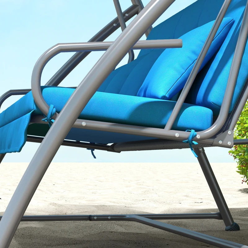 Outsunny Juego de cojines para balancín 170 cm Cojín de asiento Almohadilla de columpio Cojín de jardín Cojín de respaldo