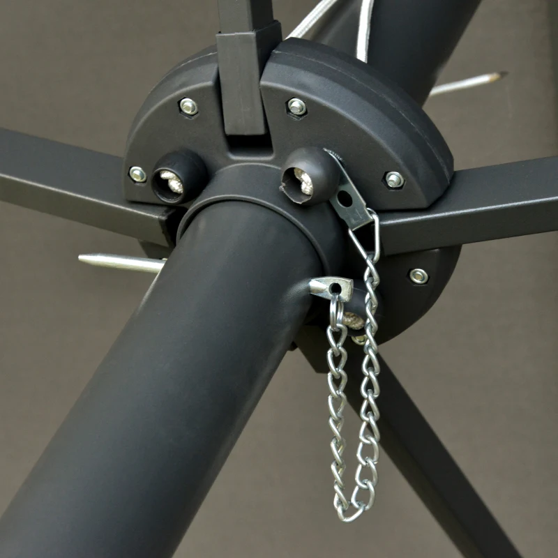 Outsunny Ombrellone Ovale Grigio Scuro 440 x 260 cm