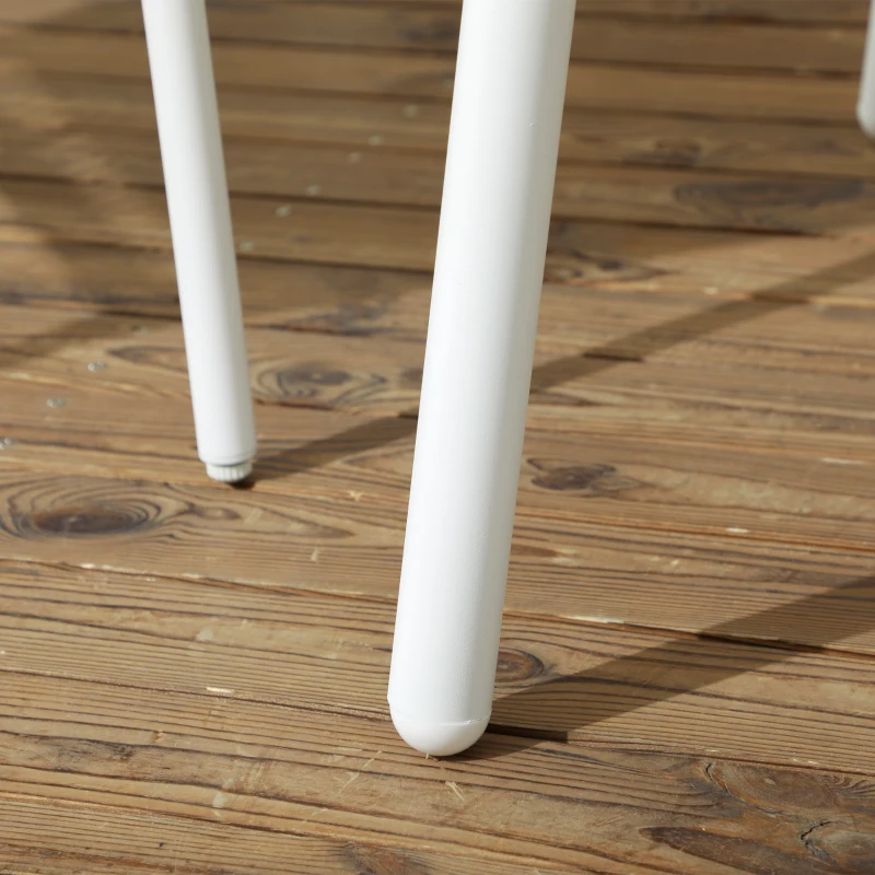 Outsunny Salón de Jardín para 4 personas en ratán PE con sillas apilables y cojines sobre de vidrio templado marco de aluminio