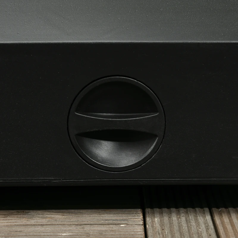 Outsunny Pie de sombrilla cuadrado soporte de sombrilla llenado con agua y arena con ruedas para terraza en PE 54,5x54,5x48 cm Negro