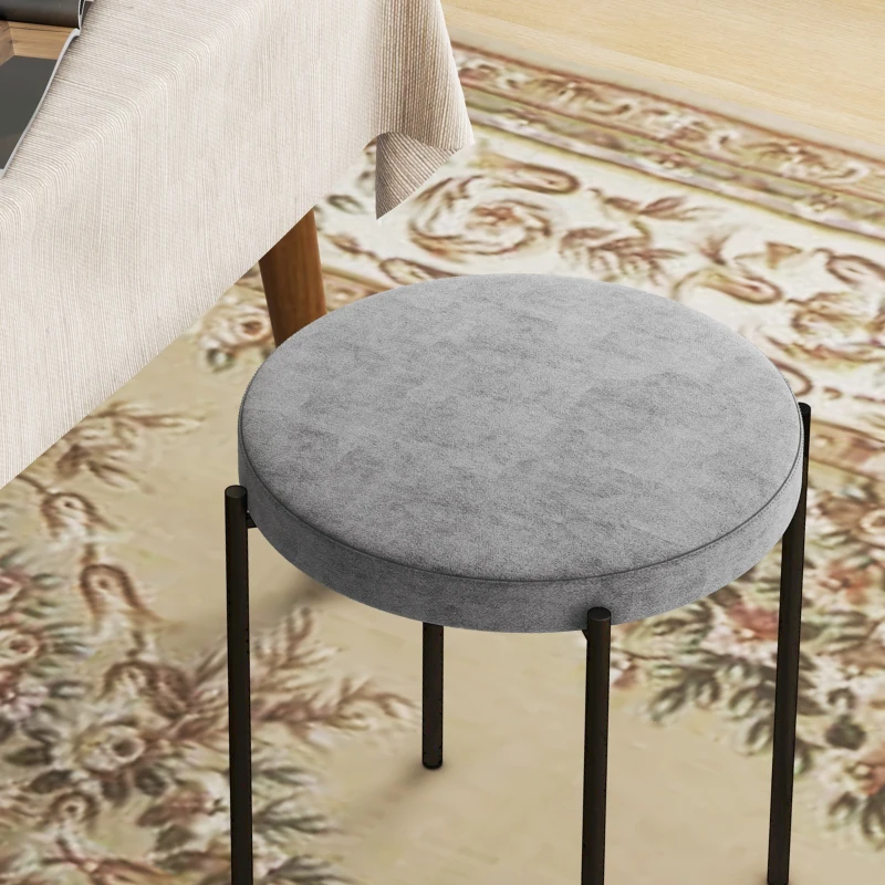 HOMCOM Set di 4 Sgabelli da Cucina Impilabili, Finitura Vellutata, Capacità di 100 kg, Telaio in Acciaio, 41,5 x 41,5 x 46 cm, Grigio Scuro