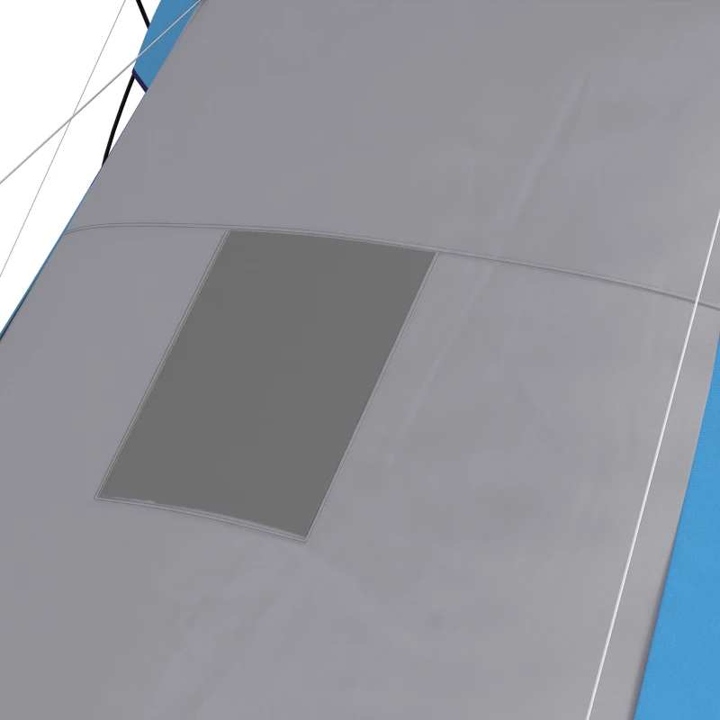 Outsunny Familien-Campingzelt 4-6 Pers. wasserdicht leicht einfach aufzubauen 2 große Türen Abmessungen 5,55 x 2,25 x 1,9 m Dunkelgrau und Blau