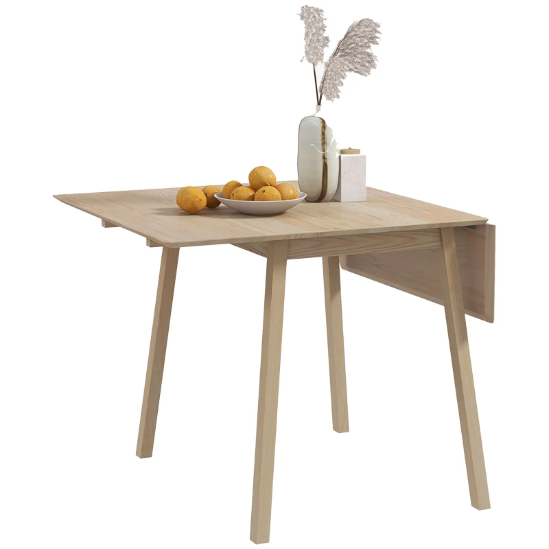 HOMCOM Mesa de cocina plegable mesa de comedor abatible con tablero en madera para 2 a 4 personas Madera Natural