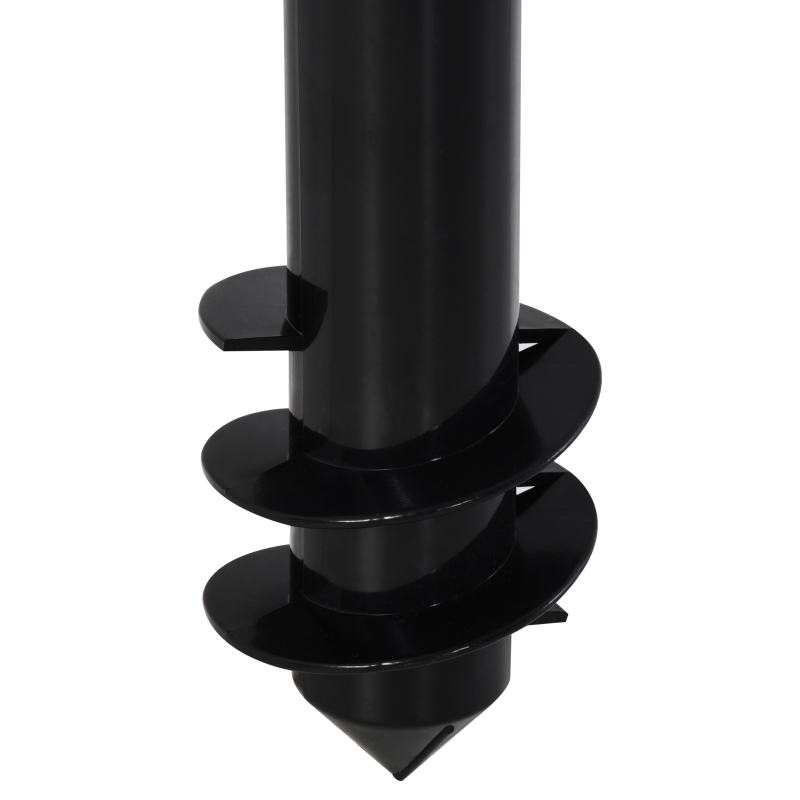 Outsunny Strand-Sonnenschirmständer - Bodenanker zum Eindrehen - Sonnenschirmbefestigung - Sonnenschirmhalter mit Schraubenspanner - ABS Schwarz