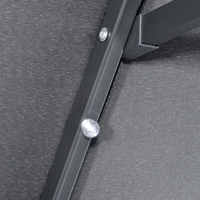 Outsunny Parasol Double avec Base en Croix et Lumières Solaires, 295x150x219cm, Gris