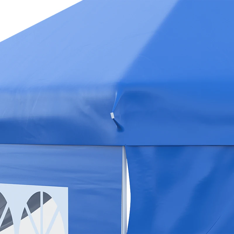 Outsunny Gazebo pop-up tenda da giardino barnum 3x3 m con 4 pareti laterali rimovibili blu