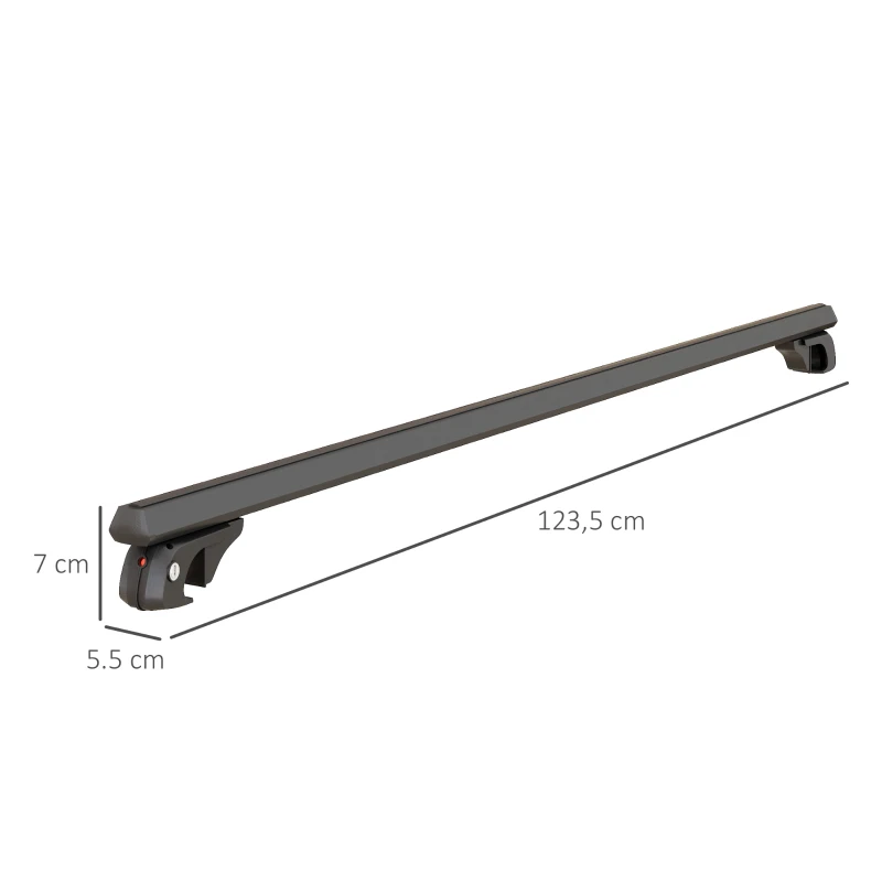 HOMCOM Barras de techo de coche transversales portaequipajes bloqueables con 2 llaves aleación de aluminio Negro