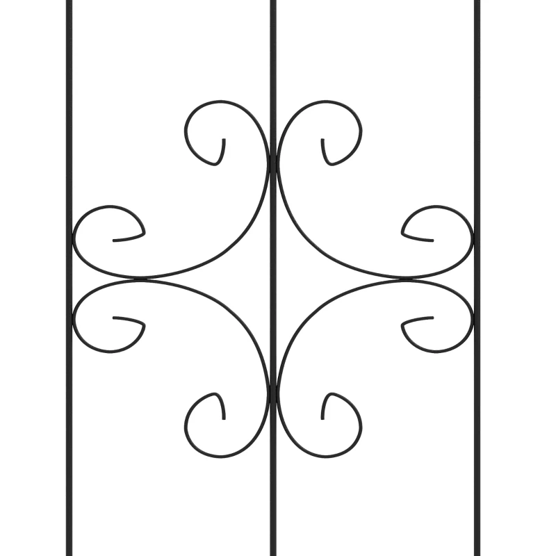Outsunny Conjunto de 2 enrejados de jardín, soporte para plantas trepadoras en acero, 50x180 cm, Negro