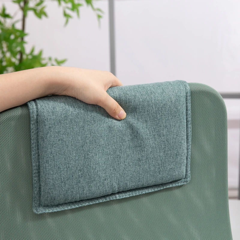 HOMCOM Sedia da ufficio poltrona da ufficio funzione basculante altezza seduta regolabile carico 120 kg 58 x 61 x 115-125 cm verde