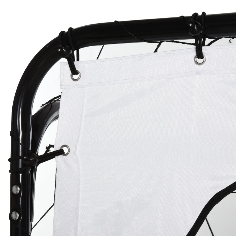 HOMCOM Fußballtor für Kinder und Erwachsene mit PE-Netz, aus Metall und Oxford, Weiß und Schwarz, 240x88x171,5cm