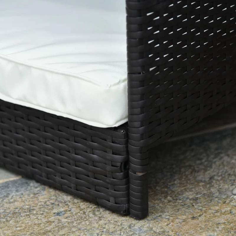 PawHut Casetta per Cani in Rattan con Cuscino, Letto per Cani a Forma di Casa, Cuccia per Cani da Esterno, Telaio in Acciaio, Plastica, 69 x 98 x 70 cm, Marrone Caffè