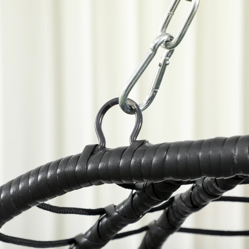 Outsunny Silla colgante exterior Huevo Chair resistente a la intemperie incluye cojín 102x102x195 cm Gris Oscuro