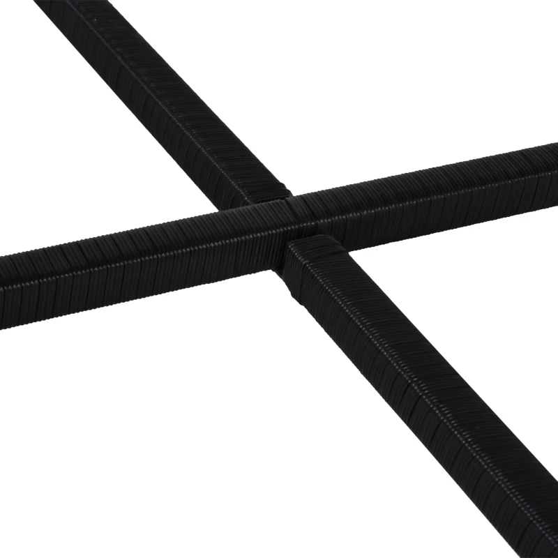 Outsunny Set da Giardino in Rattan per 8 Persone 9 Pezzi Nero con Cuscini Sfoderabili Crema