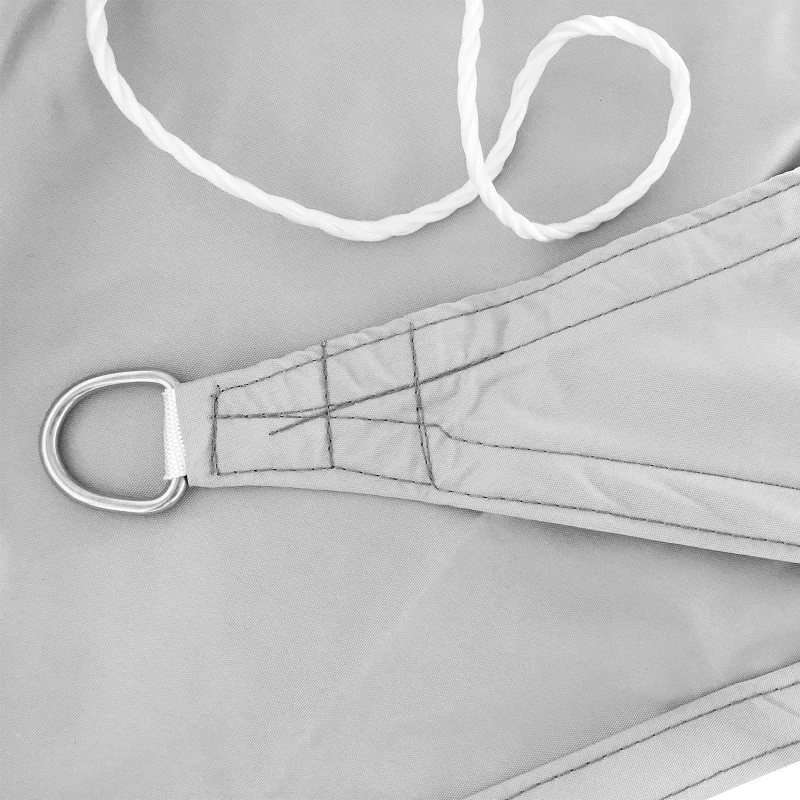 Outsunny Großes dreieckiges Sonnensegel 4 x 4 x 4 m aus hochdichtem wasserdichtem Polyester 160 g/m² Grau