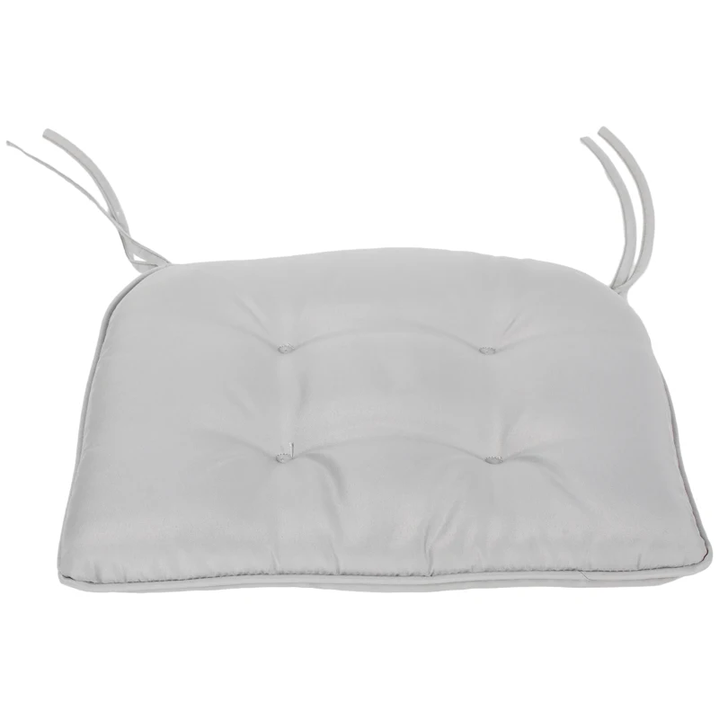 Outsunny Set mit 4 Gartenstuhlpolstern mit Steppung Gepolstertes Polyesterstoff dim. 43L x 41B cm Grau