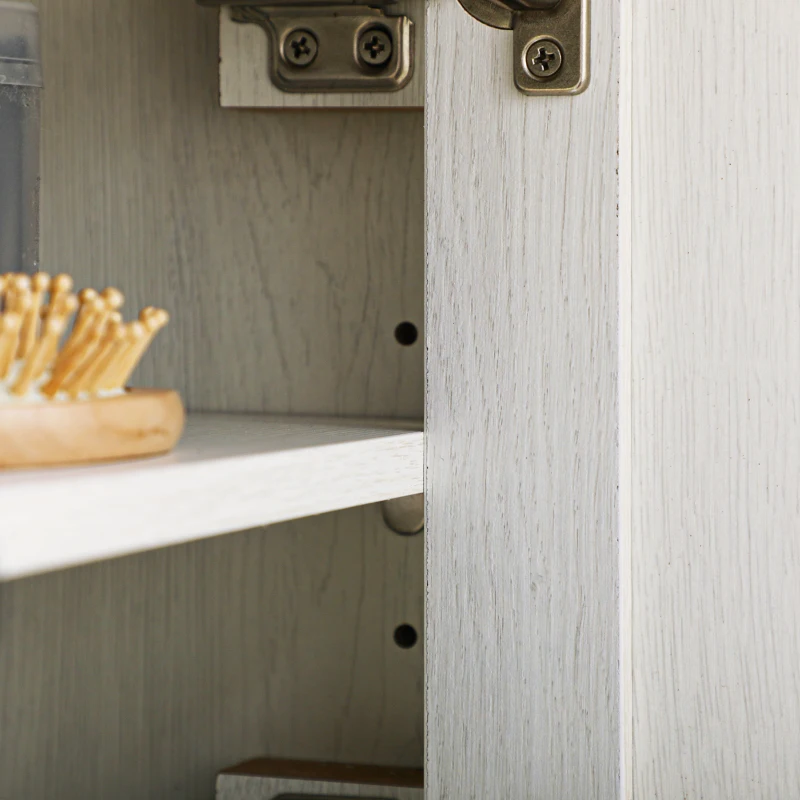 kleankin Armadio Murale, Mobile Bagno con Armadio e Vano Aperto, 60 x 19,5 x 52,5 cm, Bianco