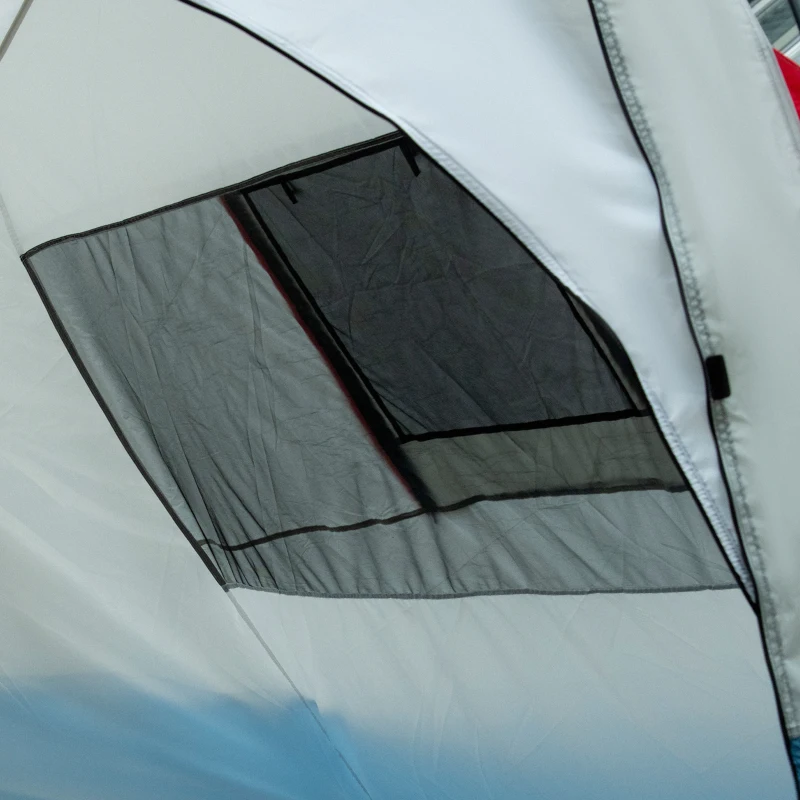 Outsunny Tenda da Campeggio, per 6-8 Persone, Due Stanze, Gancio per Lanterna, con Borsa, 5,10x2,40x1,80m, Blu