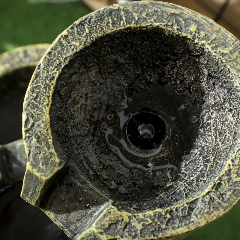 Outsunny Fontaine de jardin Fontaine d'eau Fontaine, vitesse réglable, 25 x 24 x 60 cm, Noir