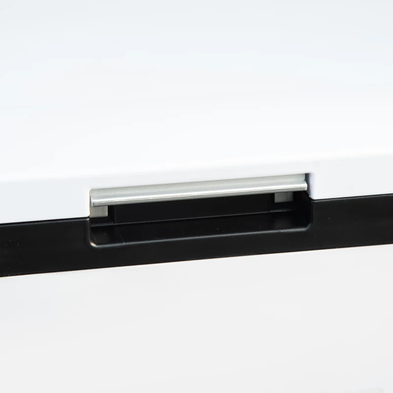 Outsunny Mini Réfrigérateur Électrique 18L 12/24V jusqu'à -20℃ Réfrigérateur et Congélateur à Compression pour Voiture avec Lumière LED et Poignées Pliables Faible Consommation d'Énergie pour Maison Camping 58,5x33,5x29,2 cm Blanc