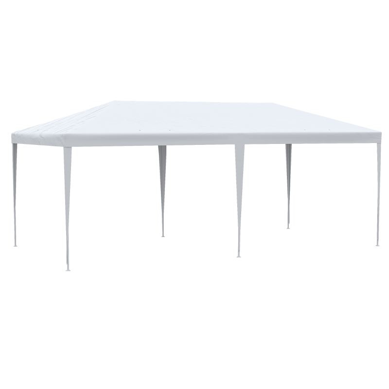 Outsunny Faltbarer Gartenpavillon für Feste und Veranstaltungen mit abnehmbaren Paneelen, 5,83x2,95 m, Weiß