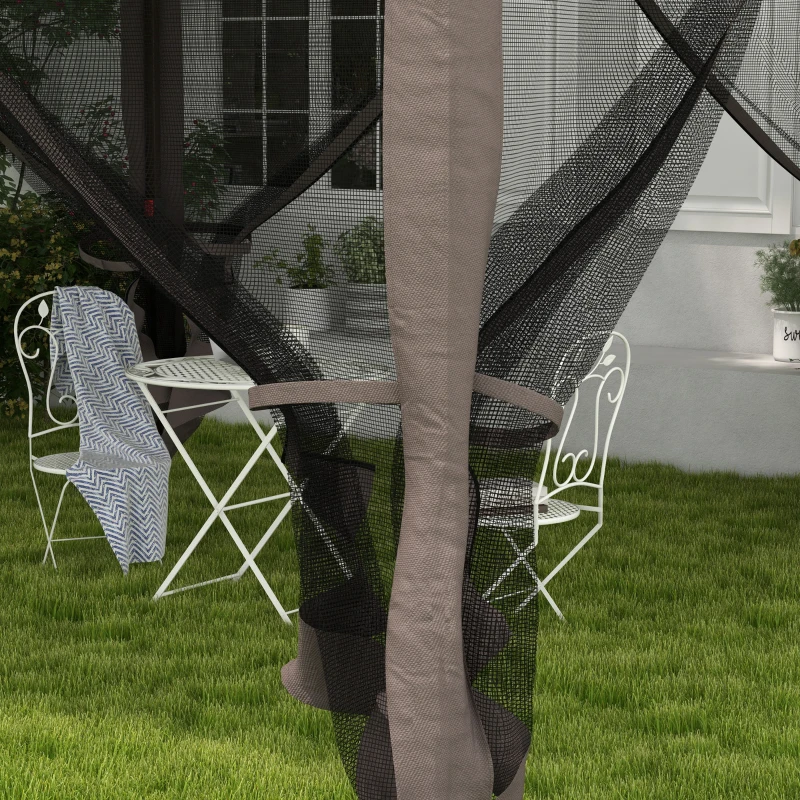 Outsunny Gazebo Pieghevole con Pareti Laterali Grigio 3,25 x 3,25 x 2,7 m