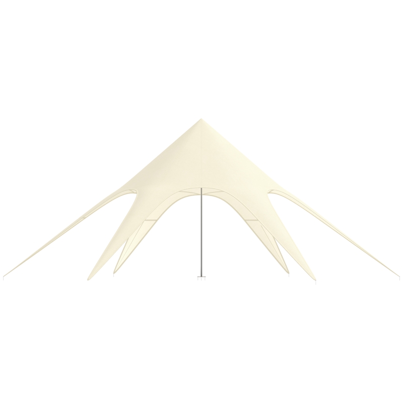 Outsunny Gartenzelt XXL im Sternenmuster Regenschutz Sonnensegel 10 x 10 x 4 m Dichtes wasserdichtes Polyester 210D beige