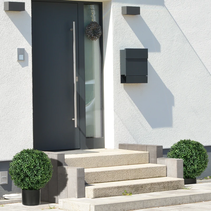 HOMCOM Plante Artificielle Buis en Boule, 52x40 cm, Vert