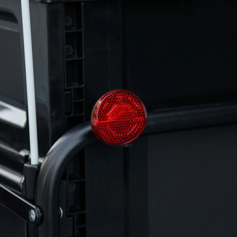 HOMCOM Remolque para bicicleta con baúl de almacenamiento desmontable y plegable de 65L, reflectantes de seguridad, carga máx. 40kg