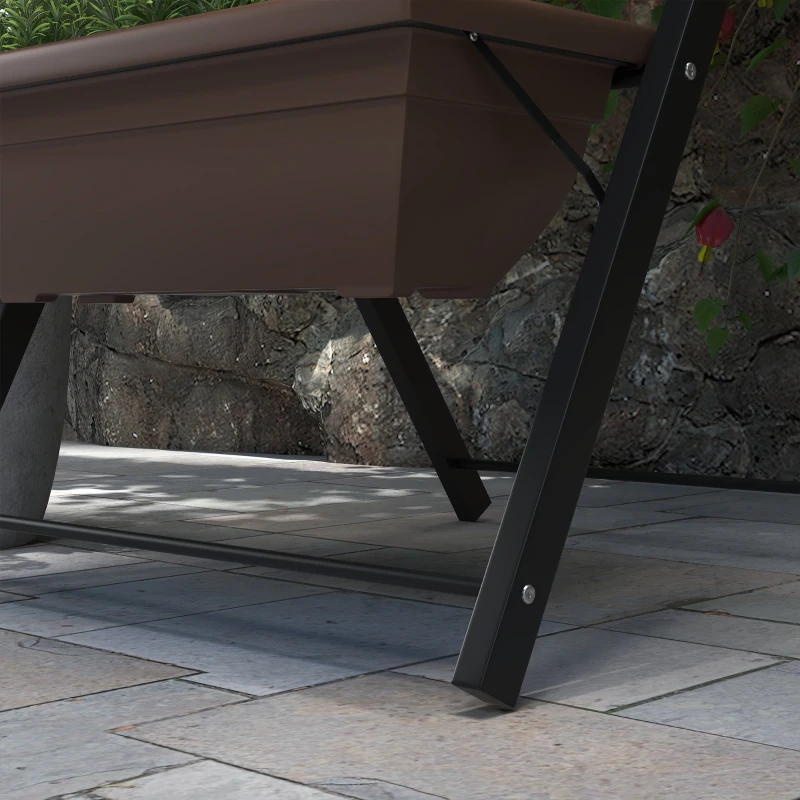 Outsunny Jardinera con niveles jardinera vertical con 5 macetas orificios de drenaje marco de acero Marrón