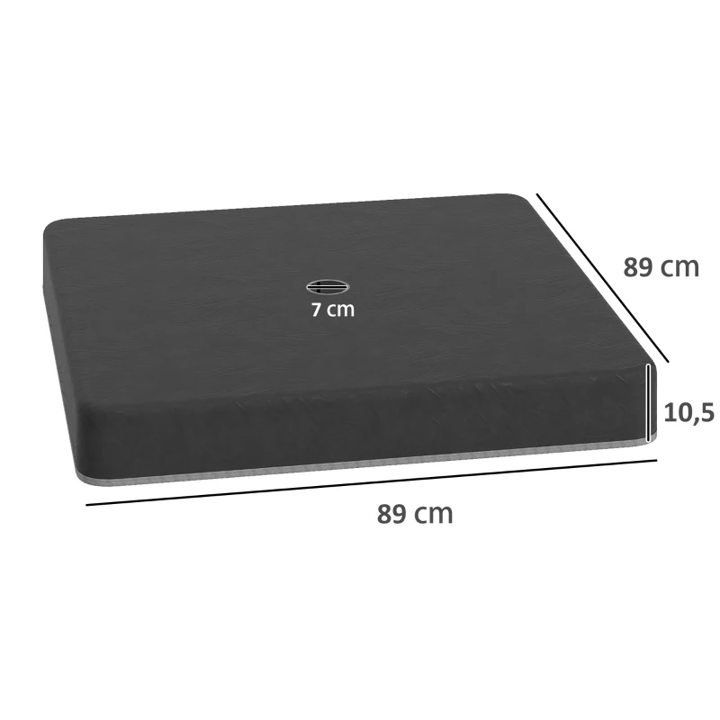Outsunny Plaques de base pour support de parasol, étanches, remplissables de sable, en plastique, 89L x 89l x 10,5H cm, Noir