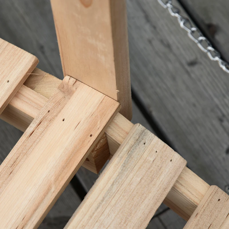 Outsunny Gartenholzsteg - Teichsteg - Holzbrücke - Gartendekoration Maße 100L x 32B x 48H cm - Tannenholz