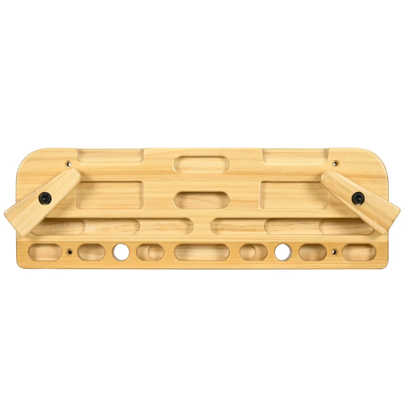 SPORTNOW Trave da arrampicata grande pannello da appendere per allenamento con 19 tacche con viti di montaggio 57 x 18 cm naturale