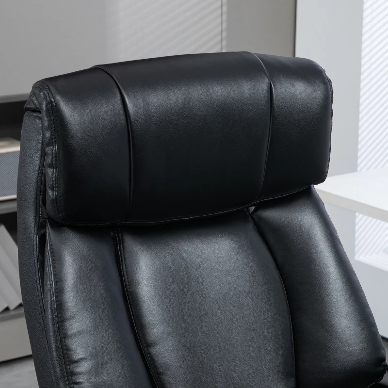 Vinsetto Silla de oficina con función de masaje 2 puntos de masaje por vibración revestimiento sintético Negro