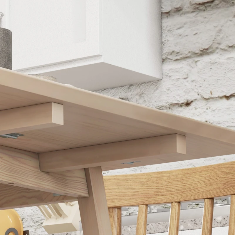 HOMCOM Mesa de cocina plegable mesa de comedor abatible con tablero en madera para 2 a 4 personas Madera Natural